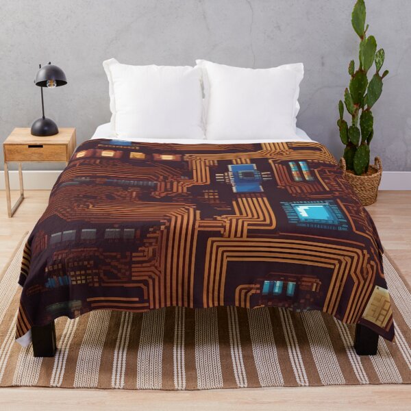 Item preview, Modern Techscape – Pixelated Motherboard Abstract Wall Art designed and sold by Esterlane.