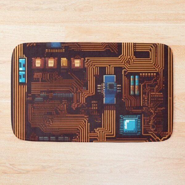 Item preview, Modern Techscape – Pixelated Motherboard Abstract Wall Art designed and sold by Esterlane.