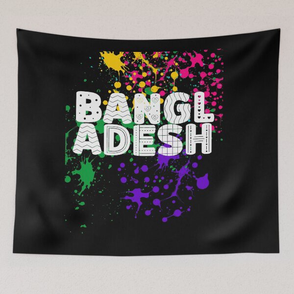 Item preview, Vibrant Bangladesh Paint Splatter Art – Show your love! designed and sold by lang-popart.