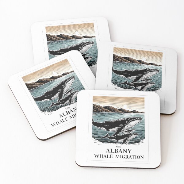 Item preview, The Albany Whale Migration: A Classic Linocut Art Print designed and sold by Digital Dreams Arts.