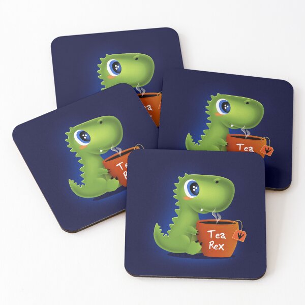 Item preview, TEA REX - cute and adorable baby t-rex drinking tea designed and sold by erion5k.