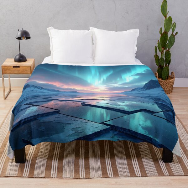 Item preview, Celestial Aurora Over Frozen Reflections designed and sold by oanaunciuleanu.