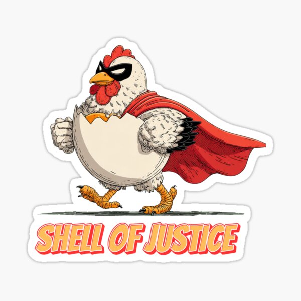 Item preview, Shell of Justice – Superhero Chicken Parody designed and sold by inkvana.