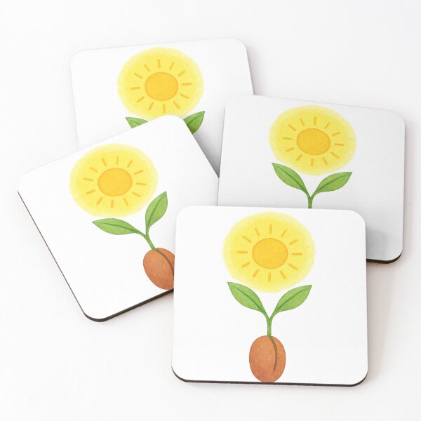 Item preview, Sunflower Seedling in Sunlight – Korean Watercolor Botanical Growth designed and sold by bloomling.