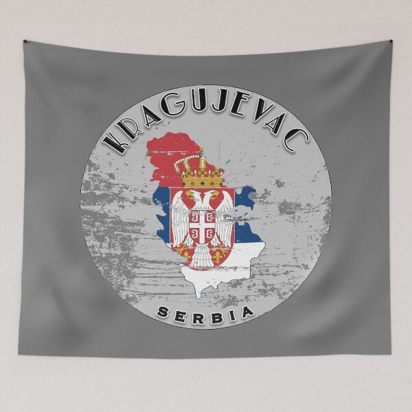 Item preview, Kragujevac Serbia Flag Worn  designed and sold by World Designs.