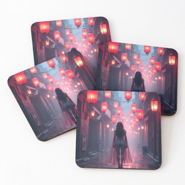 Item preview, Neon Reverie in the Lantern Alley designed and sold by oanaunciuleanu.
