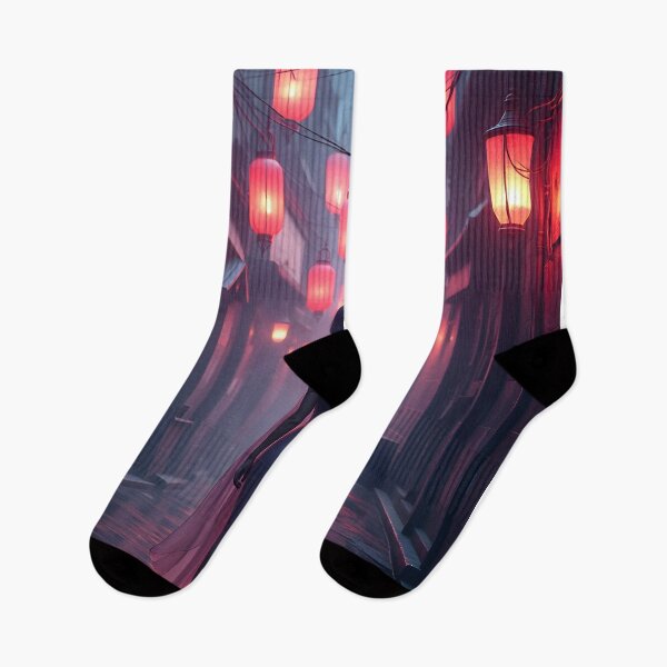 Item preview, Neon Reverie in the Lantern Alley designed and sold by oanaunciuleanu.
