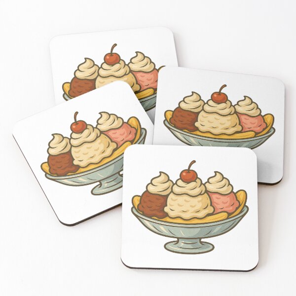 Item preview, Retro Banana Split Ice Cream Illustration designed and sold by VISIONARTIST.
