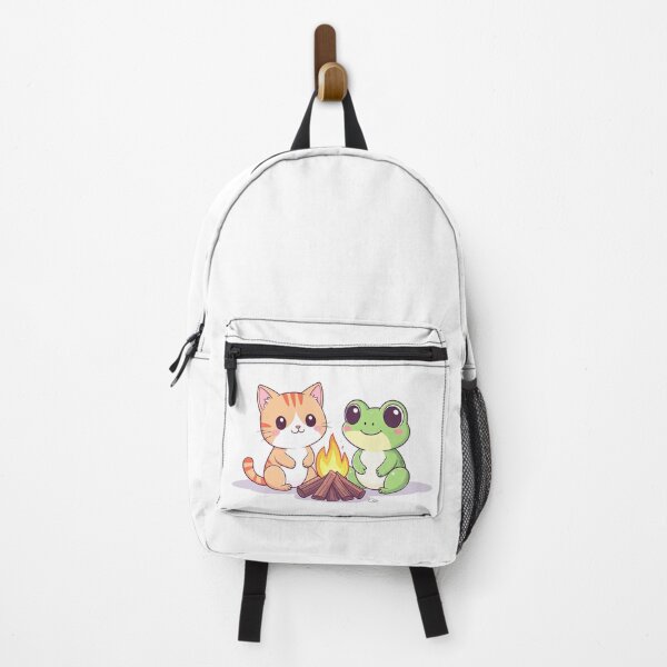 Item preview, Cozy Campfire Night with Cute Cat and Frog | Kawaii Animal Illustration designed and sold by sakharumoowan08.