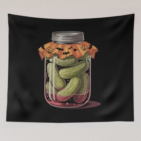 Item preview, Funny Halloween Haunted Pickle Jar designed and sold by Vexel Studio.