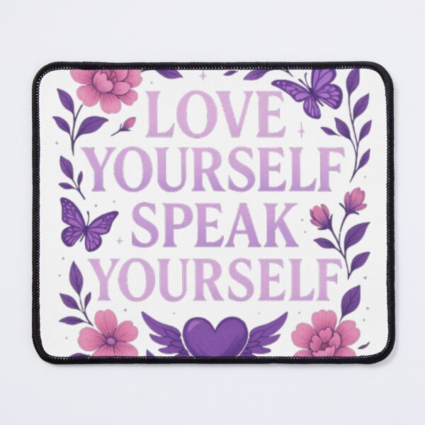 Item preview, Love Yourself Speak Yourself - Inspirational Quote from BTS, Floral & Butterfly Design designed and sold by DynamiteDrops.
