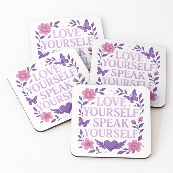 Item preview, Love Yourself Speak Yourself - Inspirational Quote from BTS, Floral & Butterfly Design designed and sold by DynamiteDrops.