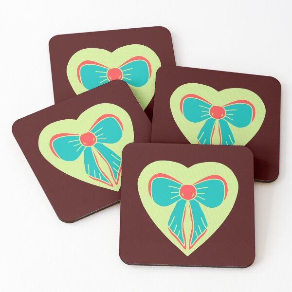 Item preview, Blue bow in green heart illustration designed and sold by Gomathi Thiyagarajan.