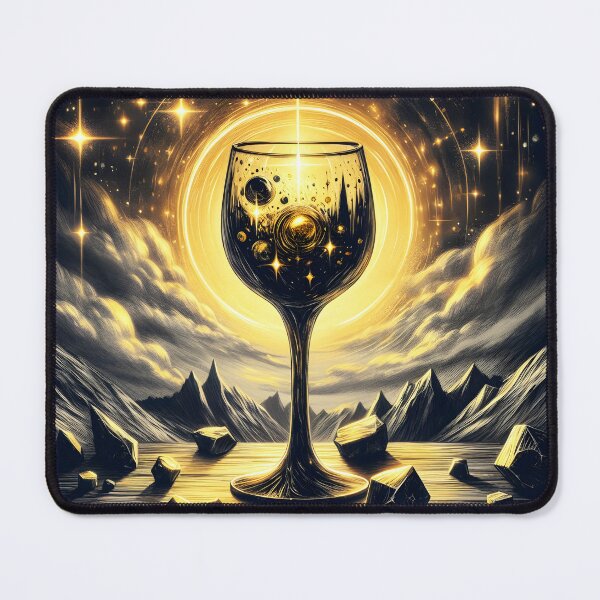 Item preview, Black Gold Wine Glass, Ai Generated Art  designed and sold by ACC .