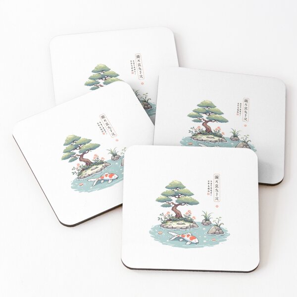 Item preview, Harmonious bonsai and koi composition - pixel art designed and sold by MSGgraphic.