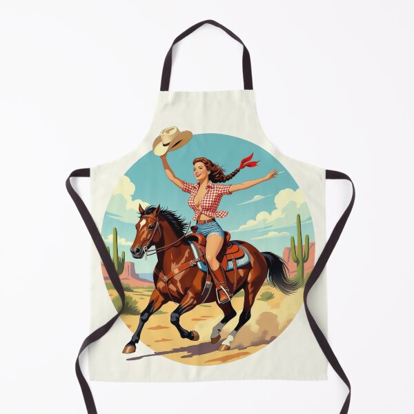 Item preview, Giddy-Up Glamour – Retro Cowgirl on Horseback designed and sold by Lightning-Lace.