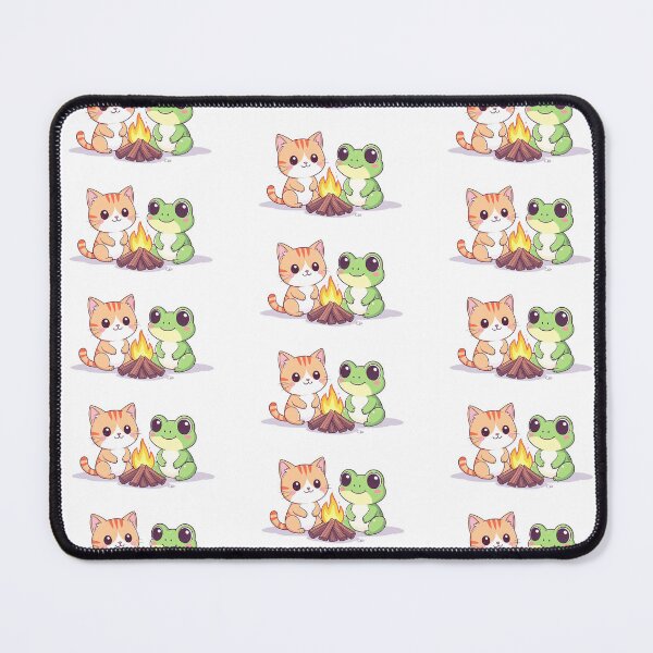 Item preview, Cozy Campfire Night with Cute Cat and Frog | Kawaii Animal Illustration designed and sold by sakharumoowan08.
