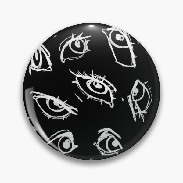 Item preview, White sketchy eyes on black background pattern designed and sold by TDK-illust.