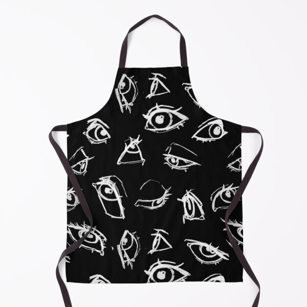 Item preview, White sketchy eyes on black background pattern designed and sold by TDK-illust.
