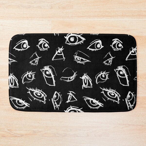 Item preview, White sketchy eyes on black background pattern designed and sold by TDK-illust.