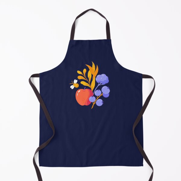 Item preview, Golden Apple & Blueberries – Modern Botanical Fruit Art designed and sold by enly shop.