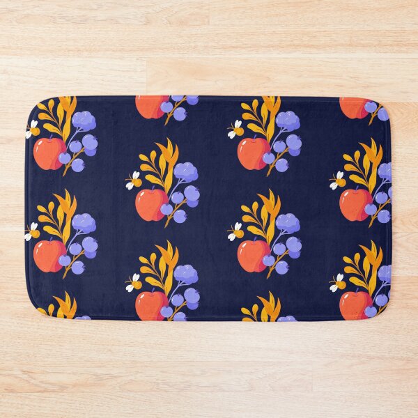 Item preview, Golden Apple & Blueberries – Modern Botanical Fruit Art designed and sold by enly shop.