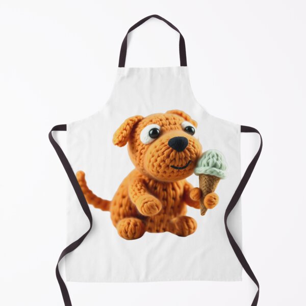 Item preview, Yarn Puppy with Ice Cream Sticker – Playful Cozy Dog Art designed and sold by NellyHorse.