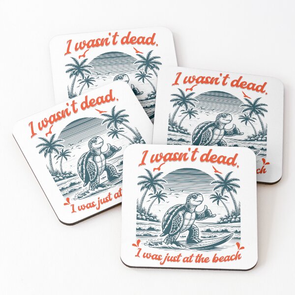 Item preview, He wasn't dead, he was just on the beach - turtle surfing on the beach designed and sold by StellarBees.