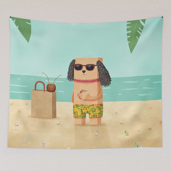 Item preview, Coconut Break – Beach Dog Style designed and sold by Whimsical Hug.
