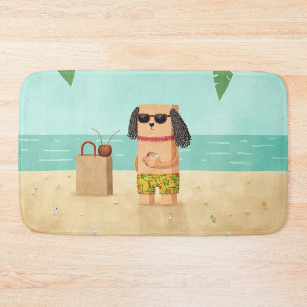 Item preview, Coconut Break – Beach Dog Style designed and sold by Whimsical Hug.