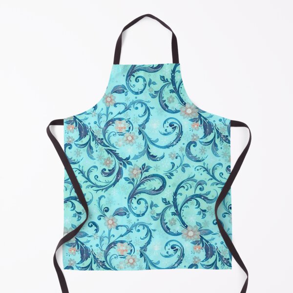 Item preview, Icy Blue Floral Snowflake Pattern Winter cruls print designed and sold by TheGaliyaStudio.