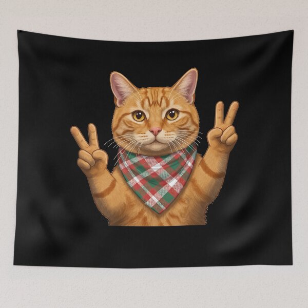 Item preview, Orange Tabby Cat Peace Sign designed and sold by TeeARTHY.