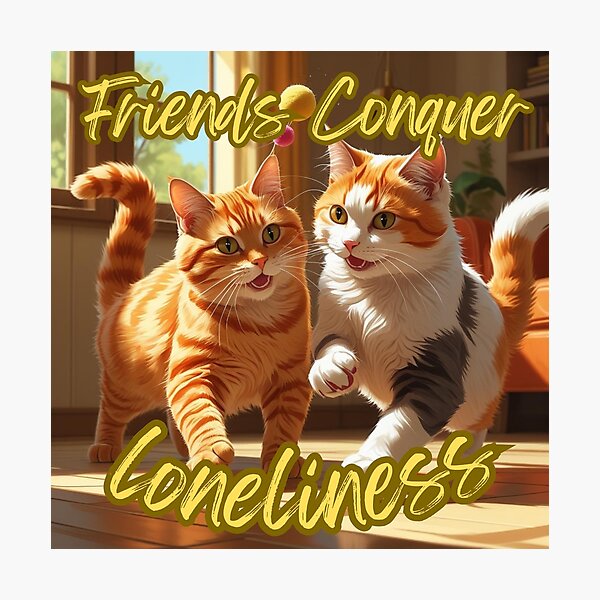 Item preview, Friends Conquer Feline Loneliness designed and sold by Logan Meows.