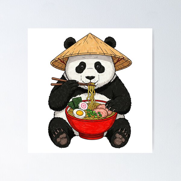 Item preview, Panda Eating Ramen Noodle Bowl designed and sold by TeeARTHY.