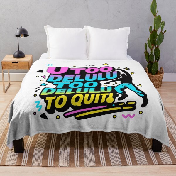 Item preview, Too Delulu To Quit – 90s Neon Hip-Hop Motivational Design designed and sold by XenoFinalDawn Shop.