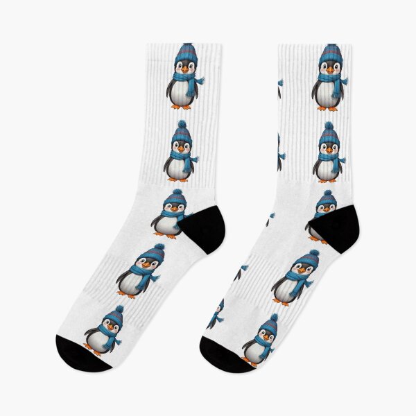Item preview, Winter Penguin in Knit Hat and Scarf designed and sold by TeeARTHY.
