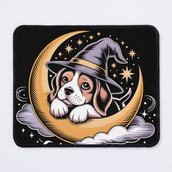 Item preview, Mystical Moon Dog – Halloween Night Retro Vibes designed and sold by lalasine.story.