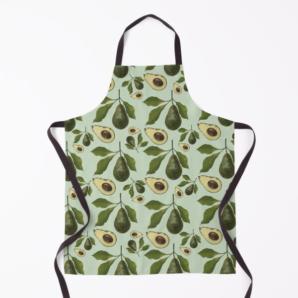 Item preview, Watercolor painted avocado with leaves on mint background designed and sold by Grin Katalina Floral Patterns & Cozy Art.