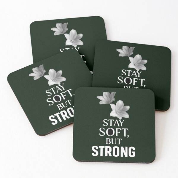 Item preview, Stay Soft But Strong – Bold Motivational Quote with Elegant Floral Aesthetic designed and sold by KDesignCrafts.