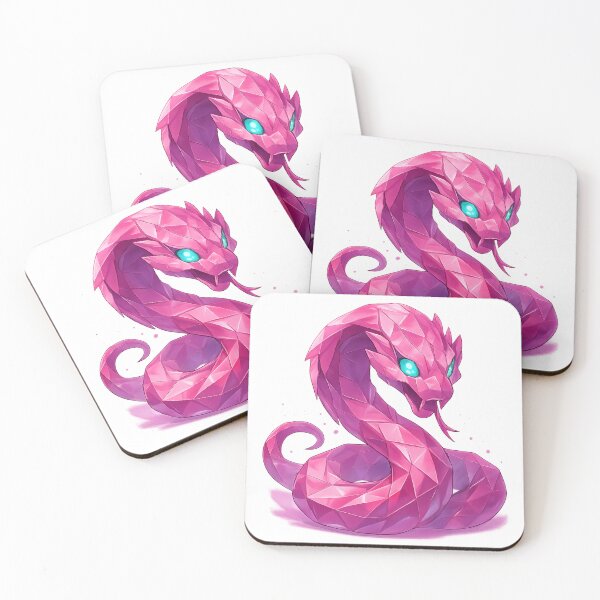 Item preview, Crystal Rose Snake – Pink & Blue Elemental Serpent designed and sold by ElementalBeast1.