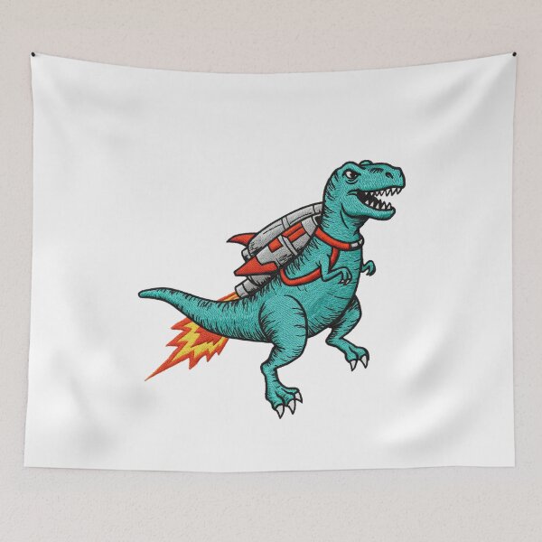 Item preview, T-Rex Dinosaur with a Jetpack designed and sold by TeeARTHY.