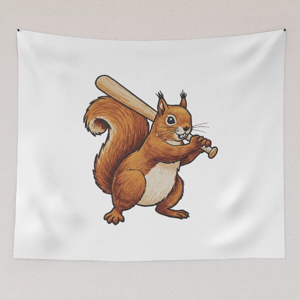 Item preview, Funny Baseball Squirrel designed and sold by TeeARTHY.