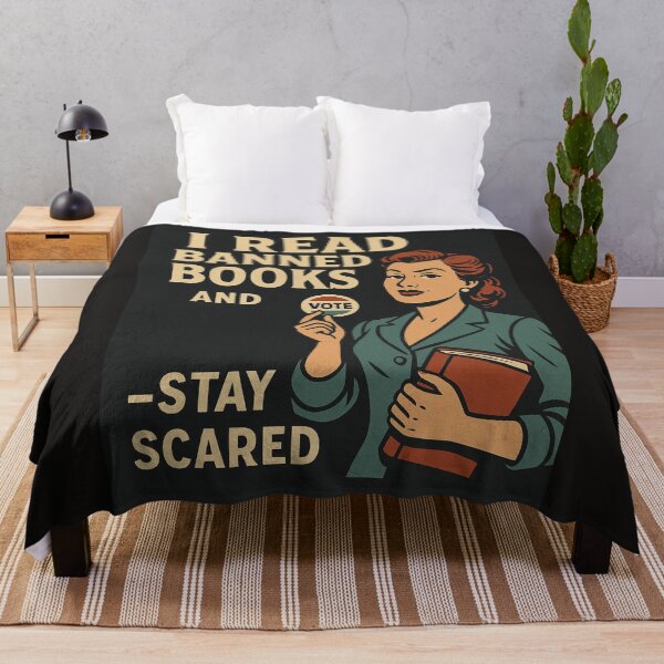 Item preview, I read banned books and VOTE — stay scared designed and sold by WheelieGdArt.