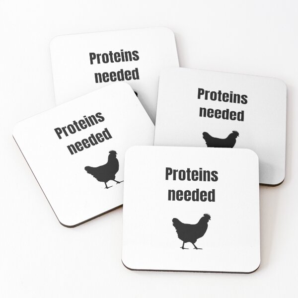 Item preview, Proteins needed – Funny Chicken Gym Quote Shirt designed and sold by Donataris-Place.
