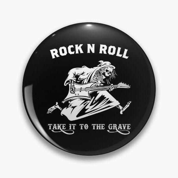 Aperçu de l'œuvre Rock N Roll, emporte-le jusqu'à la tombe, guitare, squelette rock créée et vendue par MouseDeSigns.