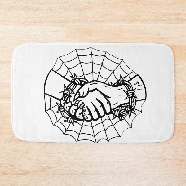 Item preview, Man and Devil Handshake With Barbed Wire and Cobweb Retro designed and sold by patrimonio.