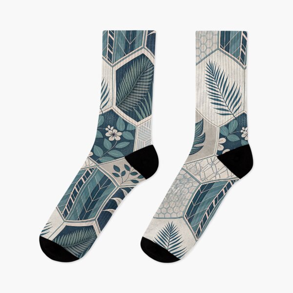 Item preview, Modern Geometric Pattern – Navy & Forest Abstract Seamless Design designed and sold by Mintloop-Studio.