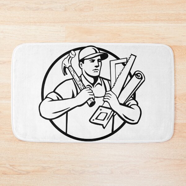 Item preview, Handyman Tradesman Repairman Carpenter with Tools Mascot Retro designed and sold by patrimonio.