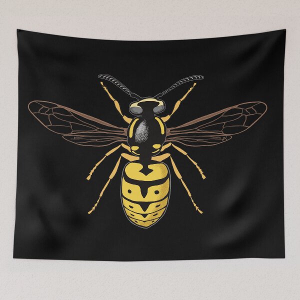 Item preview, Striking Yellow and Black Wasp – Bold Insect Art designed and sold by PaulaJKnight .
