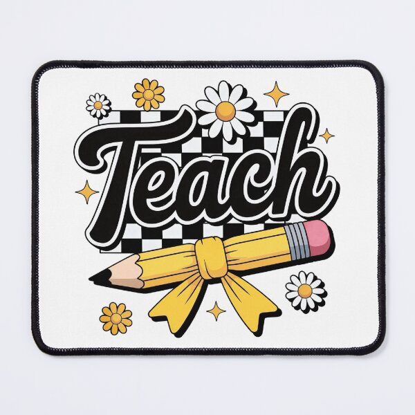 Item preview, Retro "Teach" Pencil & Daisy Design – Back to School Teacher Gift designed and sold by Linda Roisum.